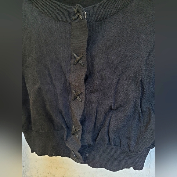 Black Cardigan/Bolero with decorative snaps - Picture 2 of 6